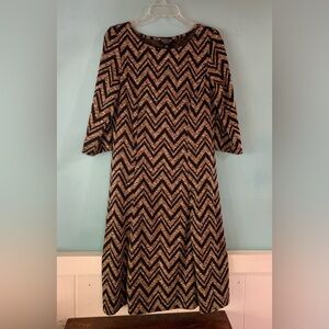 Perceptions ladies dress in a herringbone stripe size M